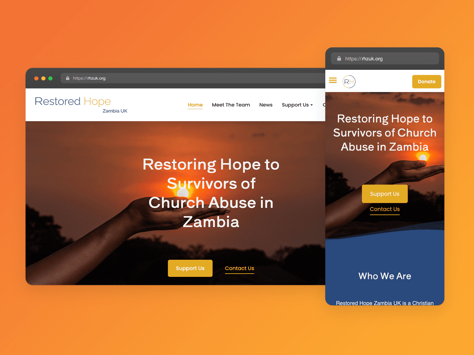 Restored Hope Zambia UK website
